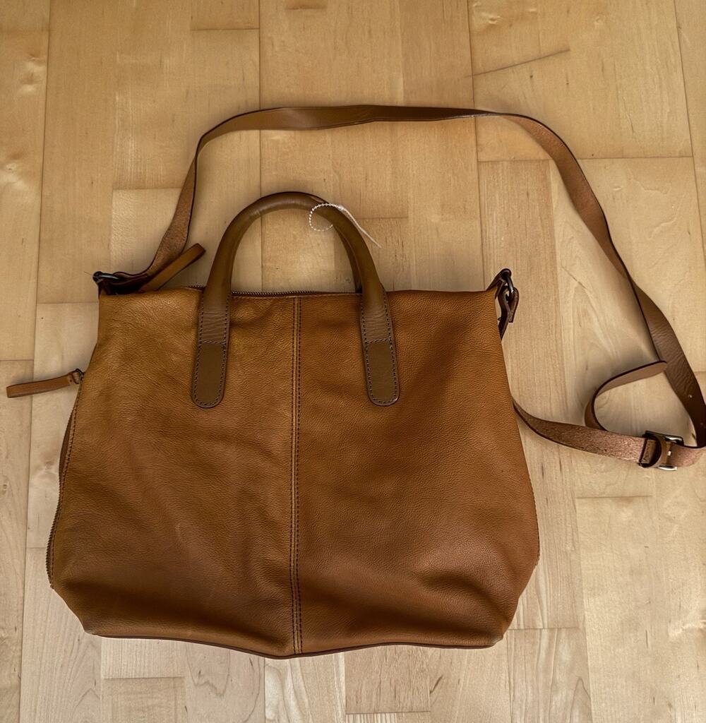 Mark & Graham Brooklyn bag mini tan crossbody leather brown